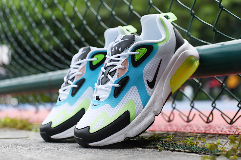 Women Nike Air 200V3 White Blue Black Yellow Shoes